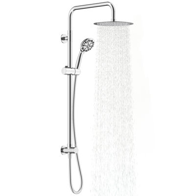 All Metal High Pressure Rainfall Shower Head System, Handheld Shower Combo with Slide Bar