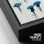 "Blue Umbrella Rain Scene Art", photos de salon, impression sur toile encadrée-126545478-126545476