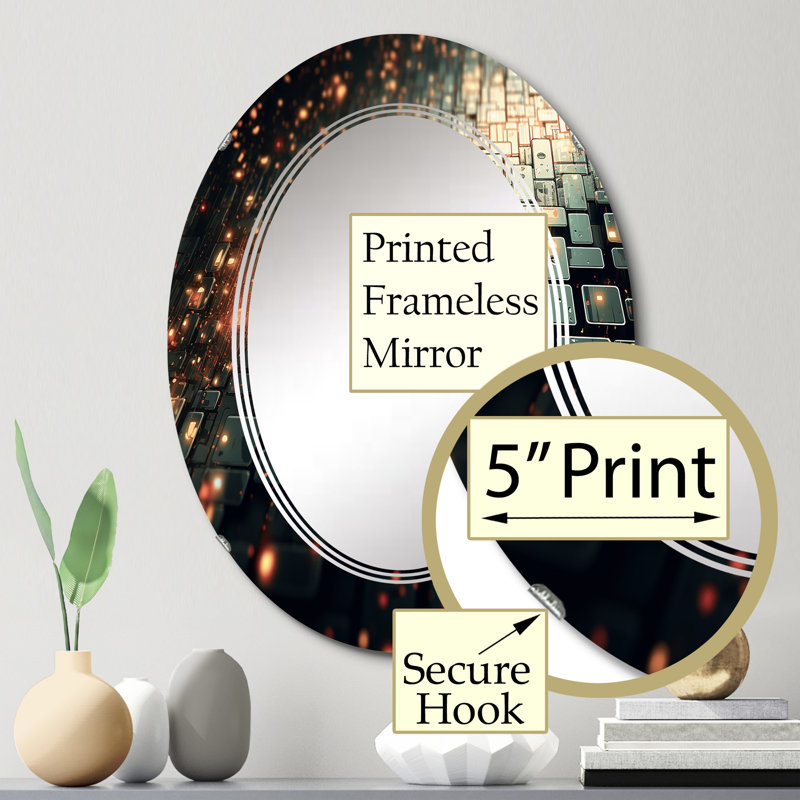 Barnvale - Miroir mural moderne ovale, 30 po x 20 po