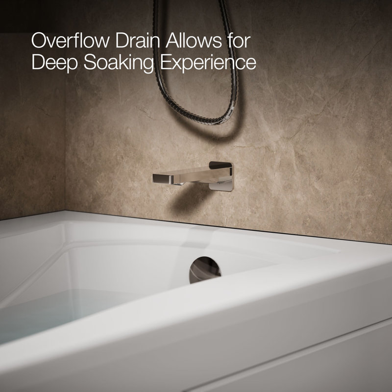 Mariposa® 72" x 36" Whirlpool Bathtub, Right, White