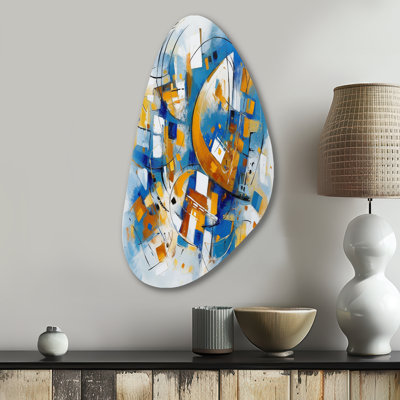 Chrysa - Geometric Unique Shape Metal Wall Art, Modern Asymmetrical Metal Art Print