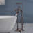 Triple Handle Floor Mounted Tub Filler With Handshower-50703378