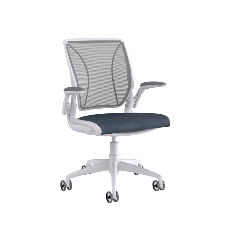 Mesh Task Chair, Catena/Cornflower, Pinstripe/Silver, White