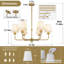 Lustre classique 6 lumières avec abat-jour en tissu blanc-558242761