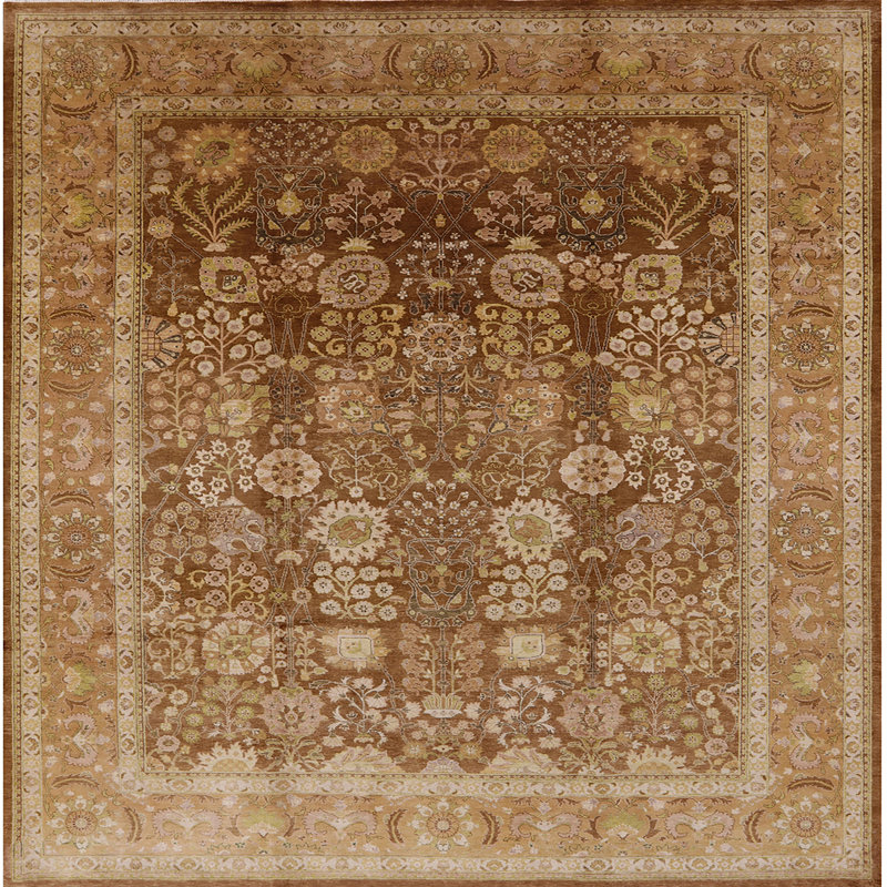 Tapis brun Khoren, Carré 7 pi