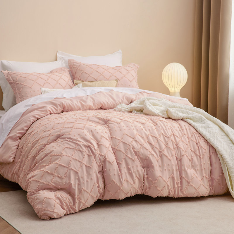 Best Seller Bedsure Embroidered Tufted All-Season Comforter Set, Beige, Twin XL Comforter + 2 Standard Shams