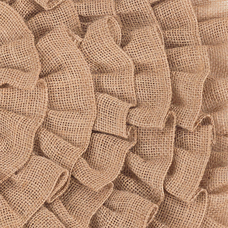 Jupe d'arbre de Noël en jute brun à volants 56 po, Brun