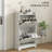Distressed White Farmhouse Hidden Shoe Cabinet with 2 Flip Drawers & Adjustable Shelves for 8 Pairs (Entryway)