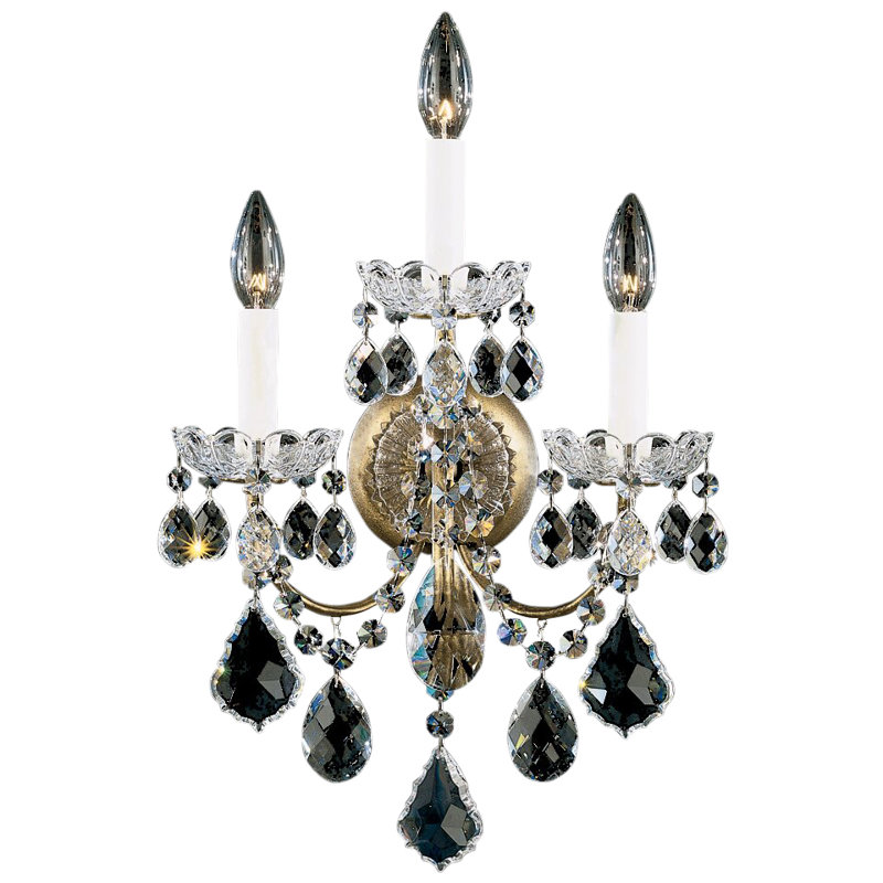 New Orleans Candle Wall Light, Clear Heritage, Heirloom Gold