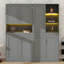 Lit escamotable simple de taille simple avec armoire et étagère, cadre de lit pliable multifonctionnel avec éclairage et ports USB-115211249