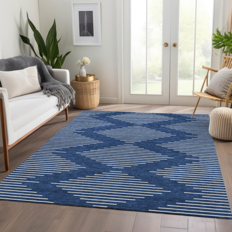 Tapis géométrique Premium lavable à la machine Colmenero AMF1016, Rectangulaire 8 pi x 10 pi