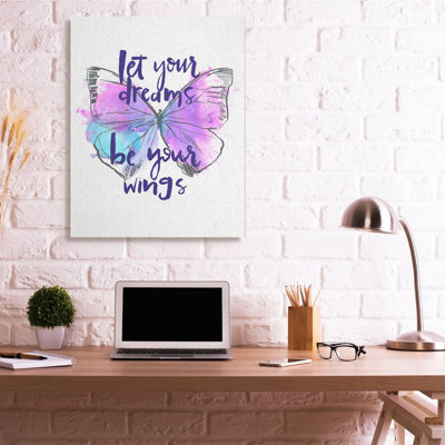 «Dreams Quote», impression inspirée d'un papillon bleu et bleu par Jennifer Paxton Parker