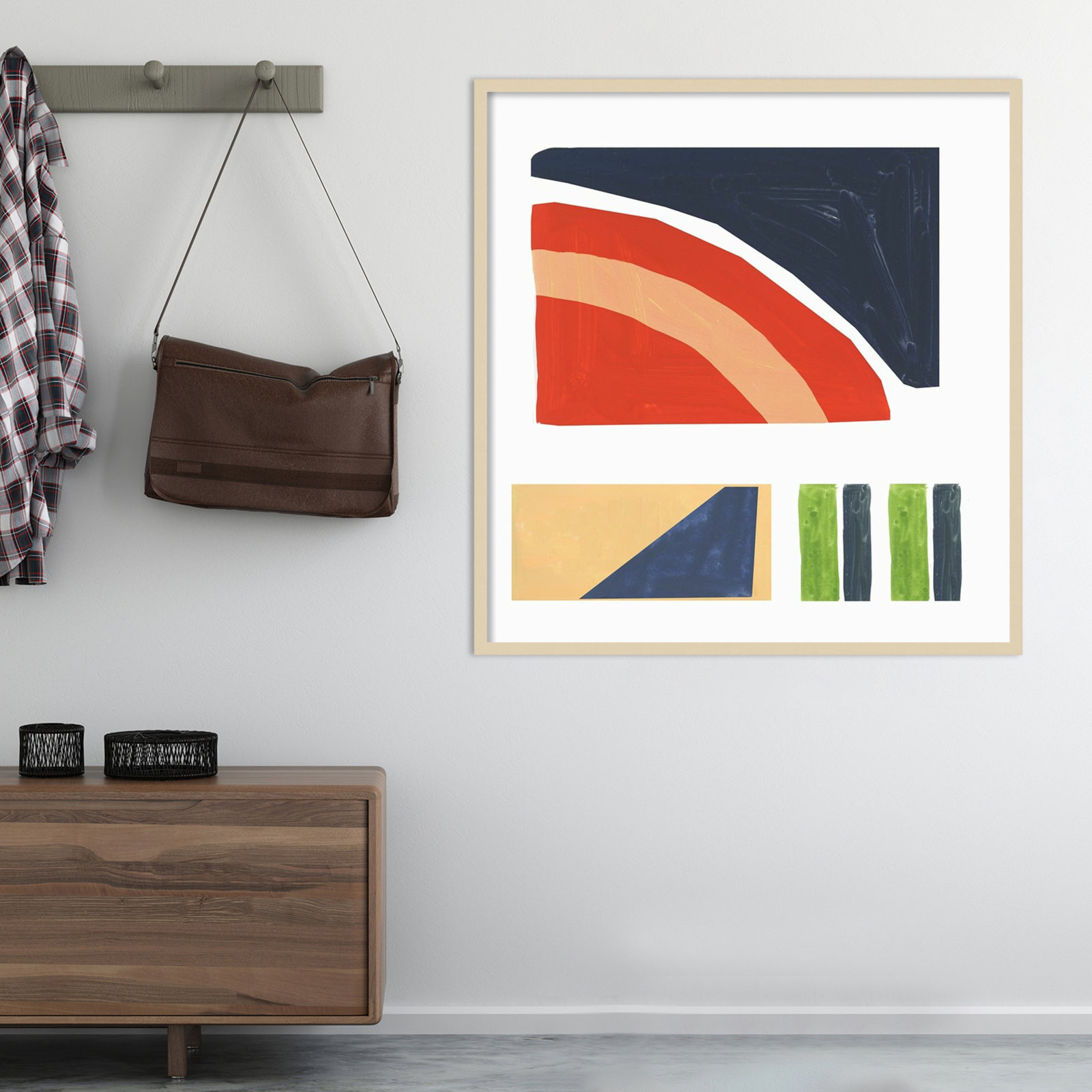 Geometric Games I by Tom Reeves, Natural, 41" H x 39" W x 1" D