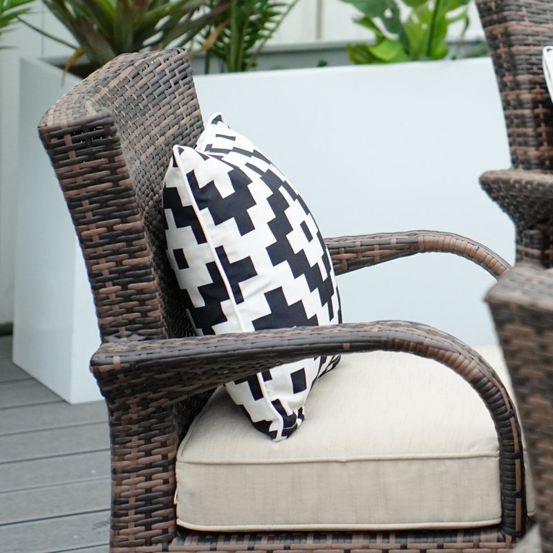Metal Outdoor Dining Armchair with Cushions
