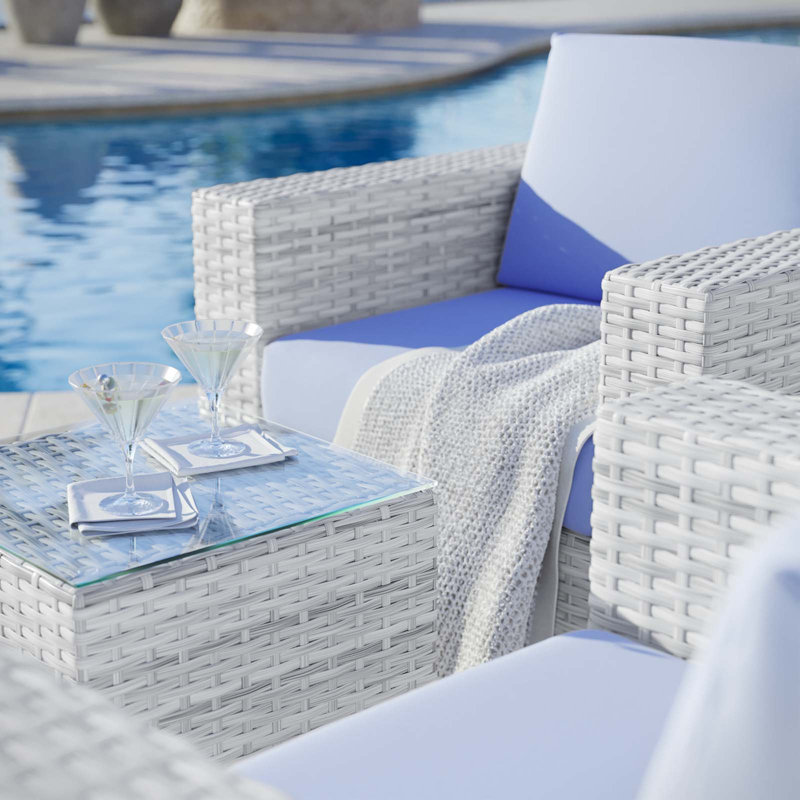 Modway Convene 3-Piece Outdoor Patio Set, Light Blue
