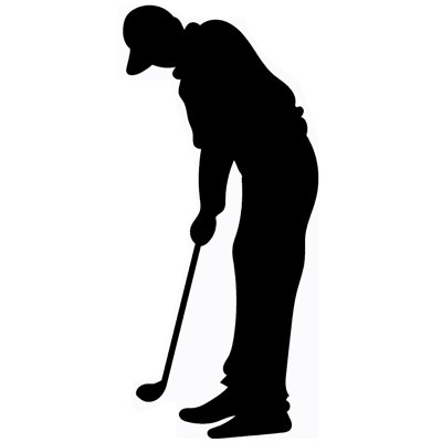 Golfer Putt Silhouette Cardboard Cutout Standee Standup