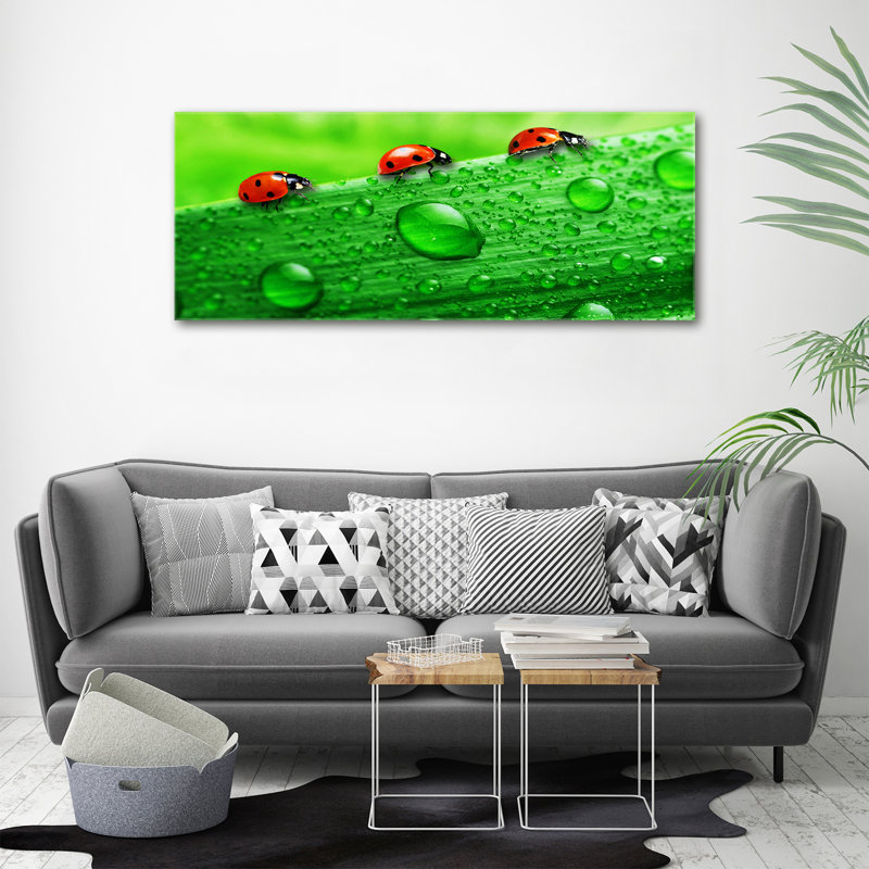Ladybugs On The Grass - No Frame Print on Canvas