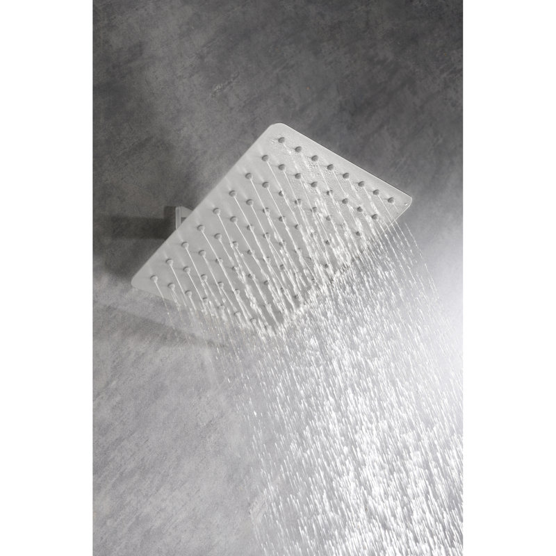 High Waterfall Shower Head - 304 Stainless Steel Ultra-Thin With Self Nozzles, Full Body Enclosure, Effortless Installation Procedure, Superb Showering Experience Rain Concealment, Hassle- Setup,