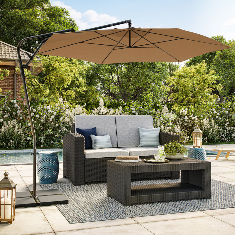 Parasol en porte-à-faux 116 po Monje, Taupe