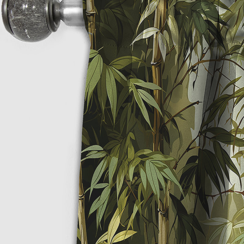 Bamboo Retreat - motif tropical - rideau floral - rideau occultant floral - 1 panneau, L 52 po x L 63 po