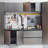 Cabinets, Wall Mounted Wood Base with Soft Closing Doors &amp; Extra Deep Storage, Metallic Slate Gray | Contemporary | Melamine