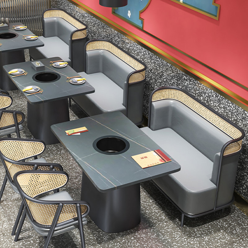 Banc rembourré en similicuir Bar Western