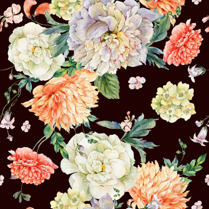 Peel & Stick Floral Wall Mural, 8.33' W x 8.33' L
