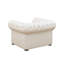 Fauteuil Chesterfield en cuir de vache véritable de 49 po de large Belani - capitonné, accoudoirs roulés, noir classique-833941510