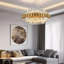 Aydian Chandelier-Modern Elegant Crystal Chandelier – K9 Gold Ceiling Light with Clear Jewel Droplets, Flush Mount E14 Bulbs for Dining Room, Bedroom, Living Room & Staircase-1341695457