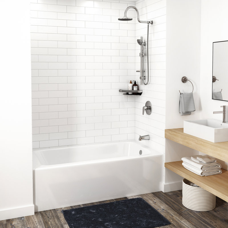 60" x 32" Alcove Soaking Acrylic Bathtub, Right