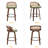 Huneycutt Mid-Century Modern Rattan Bar Stools With Upholstered Seat（Set Of 4)-2033474108-2033474110