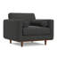 Chaise rembourrée en tissu performance Mid-Century avec coussins traversins Morrison-121834034