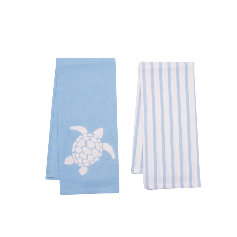 Ensemble de serviettes à rayures bleues 2