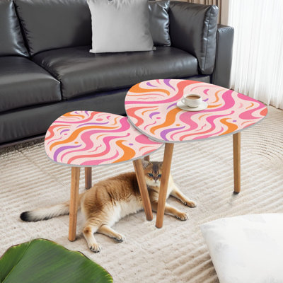 Ensemble de 2 tables basses gigognes Triangle