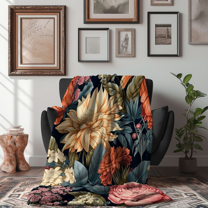 Floraison sauvage - couverture de qualité supérieure 1 pièce, Lit simple