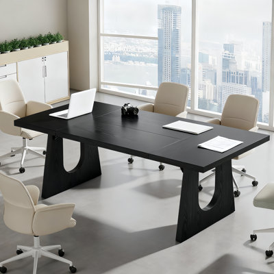 6 Ft Rectangle Wood Conference Table, 70.86" L X 35.43" W X 29.52" H Meeting Seminar Table Boardroom Desk For Office Meeting Conference Room