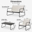 4-Seater Garden Lounge Set with Mesh Seating and Glass Coffee Table, 4 Pieces-122093635