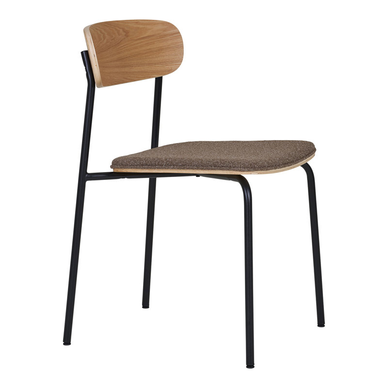 Glenburn 47cm H Polyester Upholstered Parsons Chair in Nature / Brown / Black