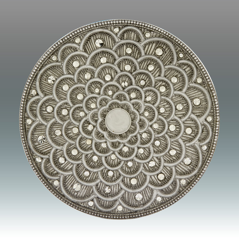 Metal Round Coaster, White