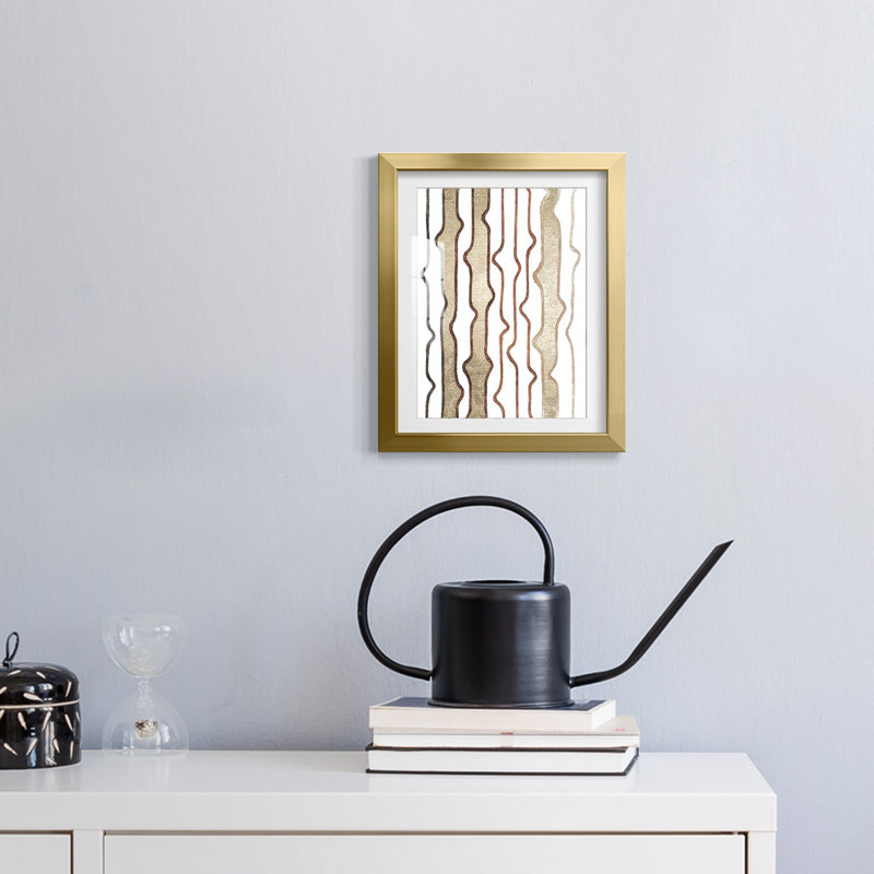 Jagged Flow III -Framed Print, 28.5" H x 20.5" W, Gold