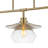 Faceted Glass Linear Pendant Light - 3-Light Gold Frame, 42'' Wide, Adjustable 19''-74'', E26 Dimmable, Kitchen Island Fixture