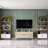 Arched Bookshelf, Bookcase With Doors Storage-1152351588