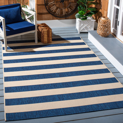 Omarion Performance Striped Indoor/Outdoor Area Rug