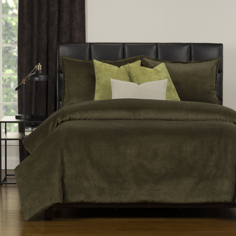 Polyester Channel Duvet Cover & Insert, King Duvet Cover + 6 Additional Pieces, Chive