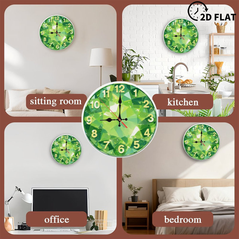 Horloge sur fond vert