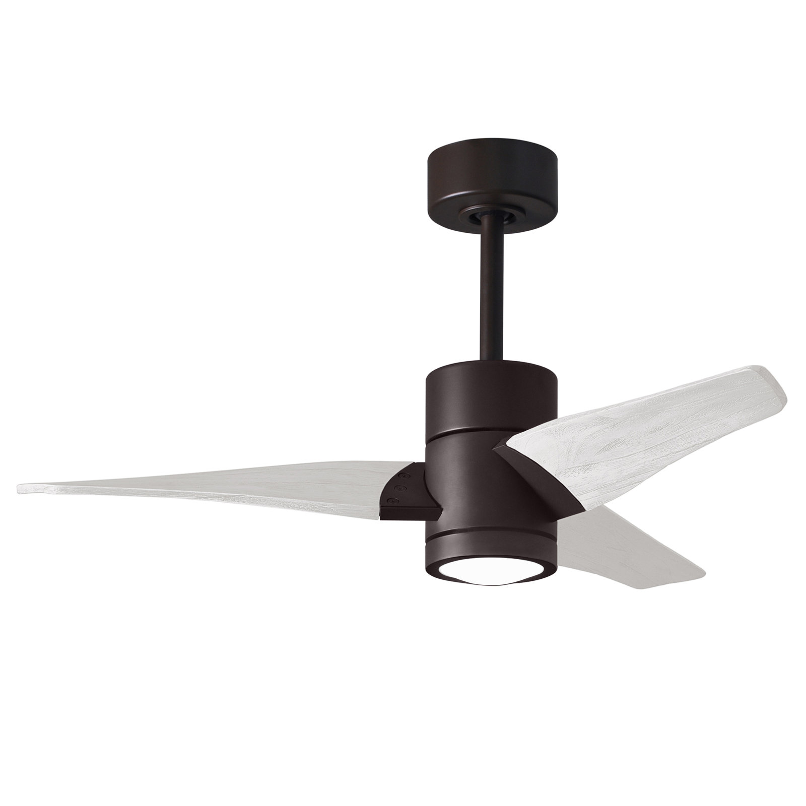 3 Blade Ceiling Fan with LED Light Kit, Textured Bronze/Barn Wood, Matte White, 42"