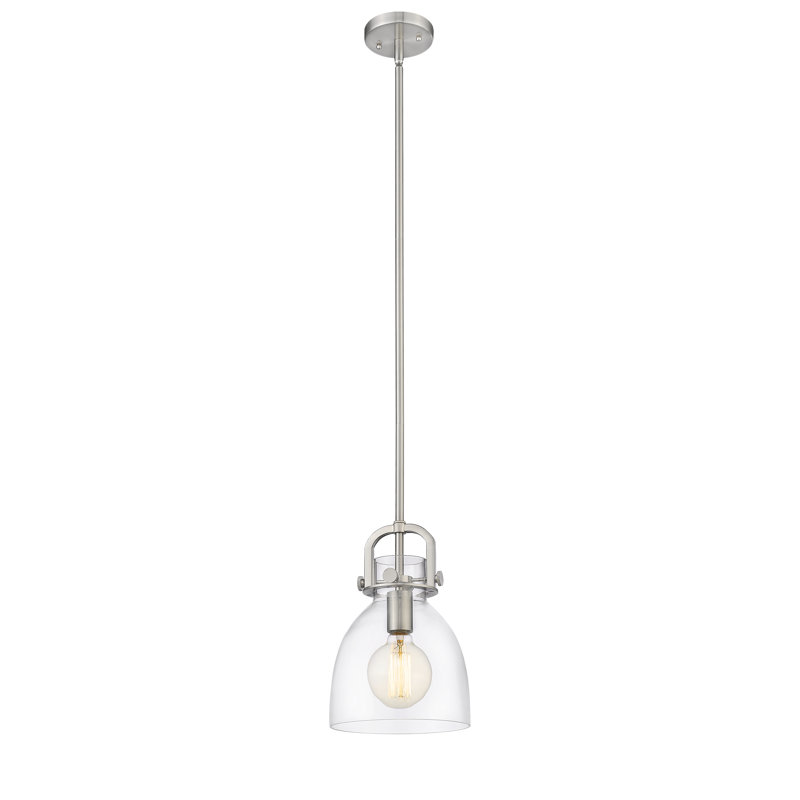 Bogle 1 - Light Single Pendant, No Bulb Included, 44.37" H x 8" W x 8" D, Brushed Satin Nickel