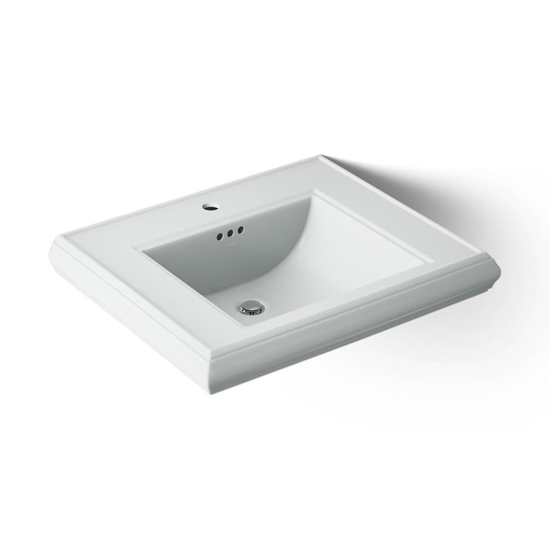 Memoirs® Rectangular Pedestal Bathroom Sink with Overflow, Ice Gray, Single Hole Faucet
