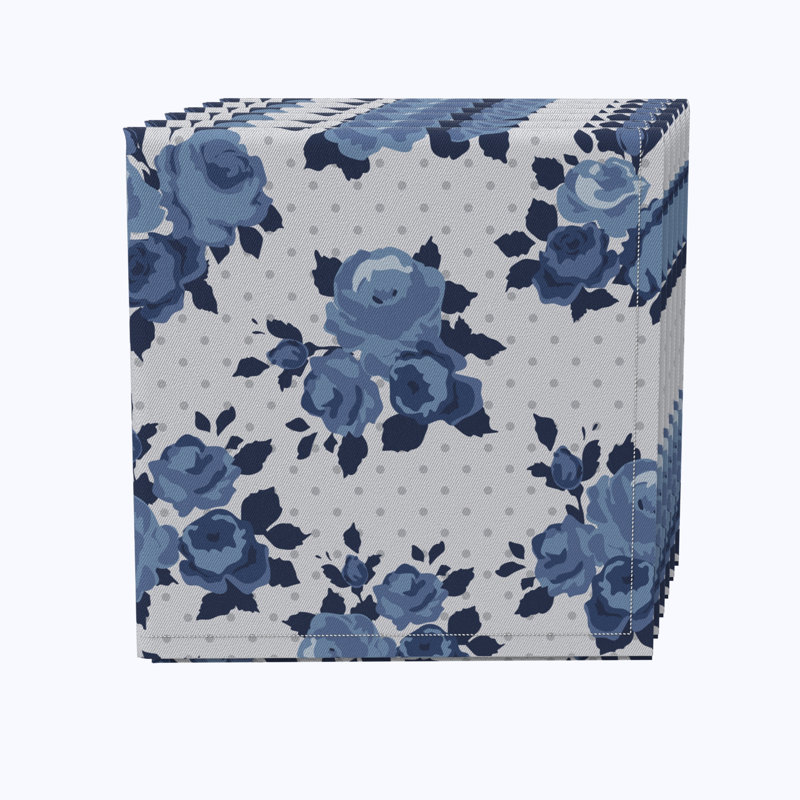 Cotton Twill Floral Square Napkin