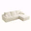 Canapé modulaire en L «110», canapé 3 places à compression complète avec méridienne, sans assemblage requis pour le salon, canapé modulaire à assise profonde ultra-doux (velours côtelé, beige)-1005111652
